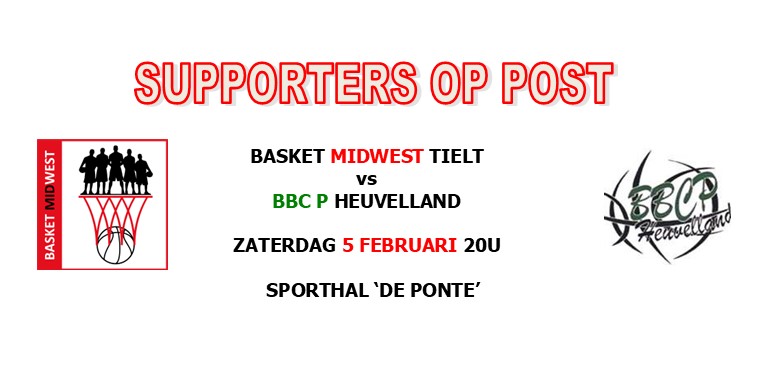 Oproep supporters wedstrijd Basket Midwest Tielt – BBC P Heuvelland